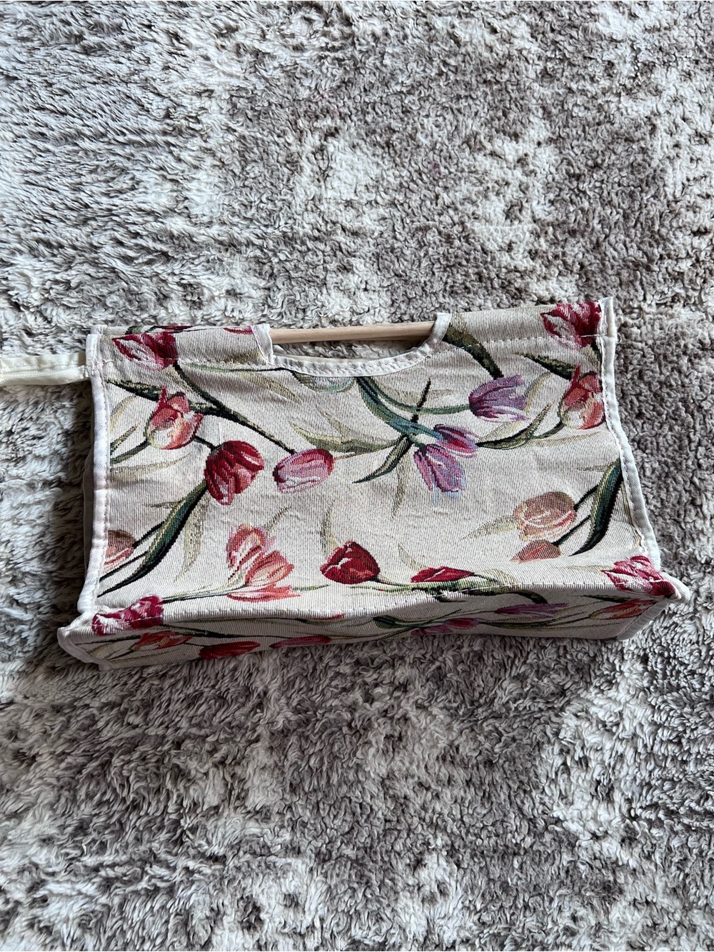 Floral Tapestry Knitting Crochet Project Bag Yarn Storage Organizer